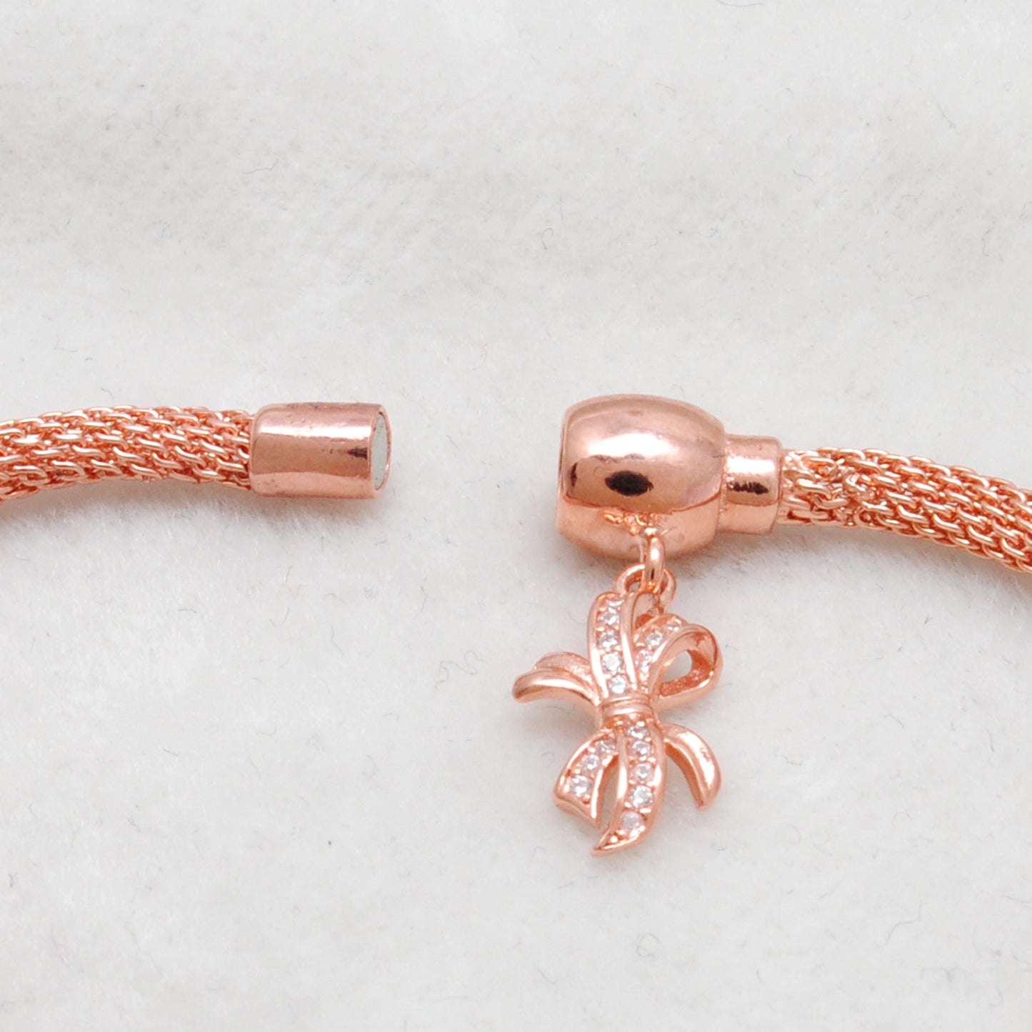 925 Sterling Silver CZ Flower Openable Bracelet – Rose Gold Plated – Handmade Jewelry, Gift for Her - Kanika Creations