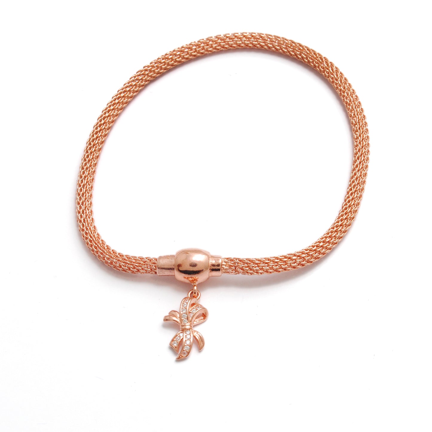 925 Sterling Silver CZ Flower Openable Bracelet – Rose Gold Plated – Handmade Jewelry, Gift for Her - Kanika Creations