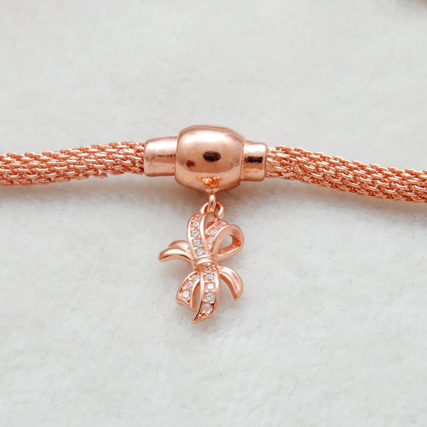925 Sterling Silver CZ Flower Openable Bracelet – Rose Gold Plated – Handmade Jewelry, Gift for Her - Kanika Creations