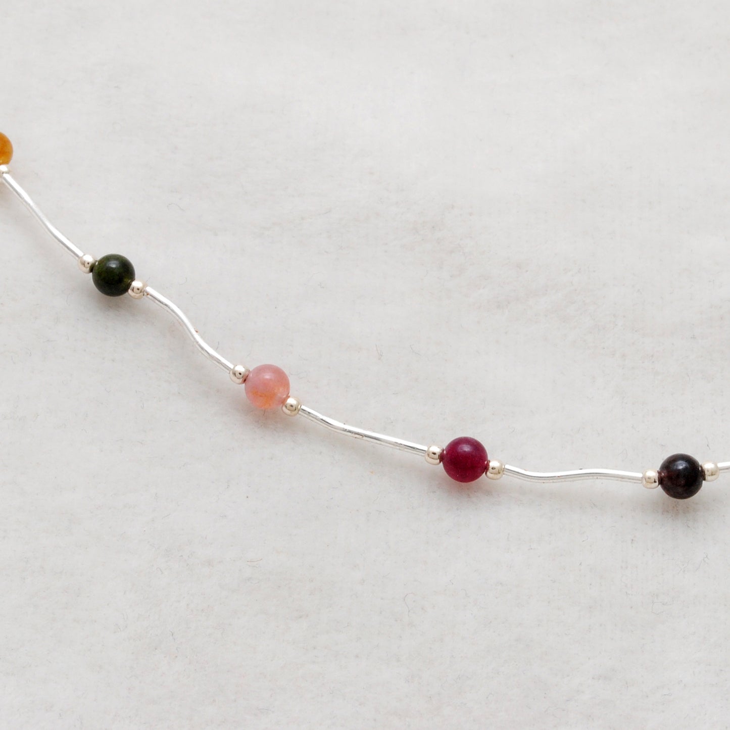 925 Sterling Silver Multi-Gemstone Bracelet, 8.5" – Elegant Minimalist Gift for Women - Kanika Creations
