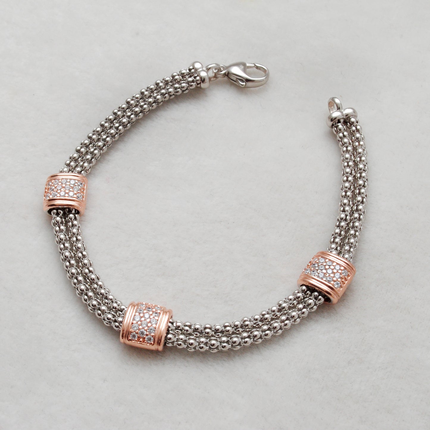 925 Sterling Silver Cubic Zirconia Mesh Bracelet – Perfect Gift for Her - Kanika Creations