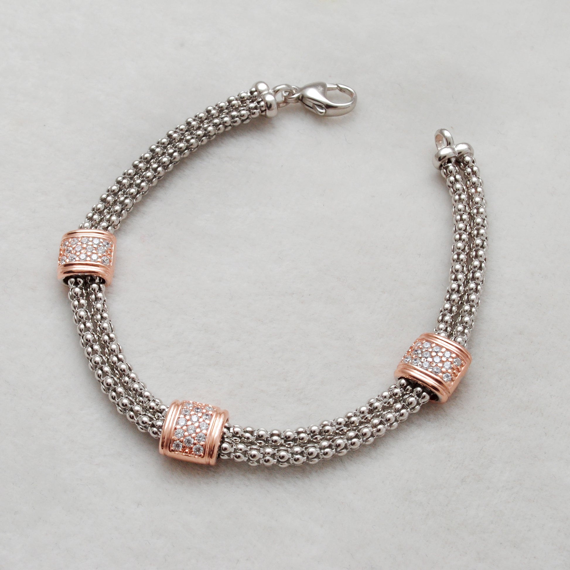 925 Sterling Silver Cubic Zirconia Mesh Bracelet – Perfect Gift for Her - Kanika Creations