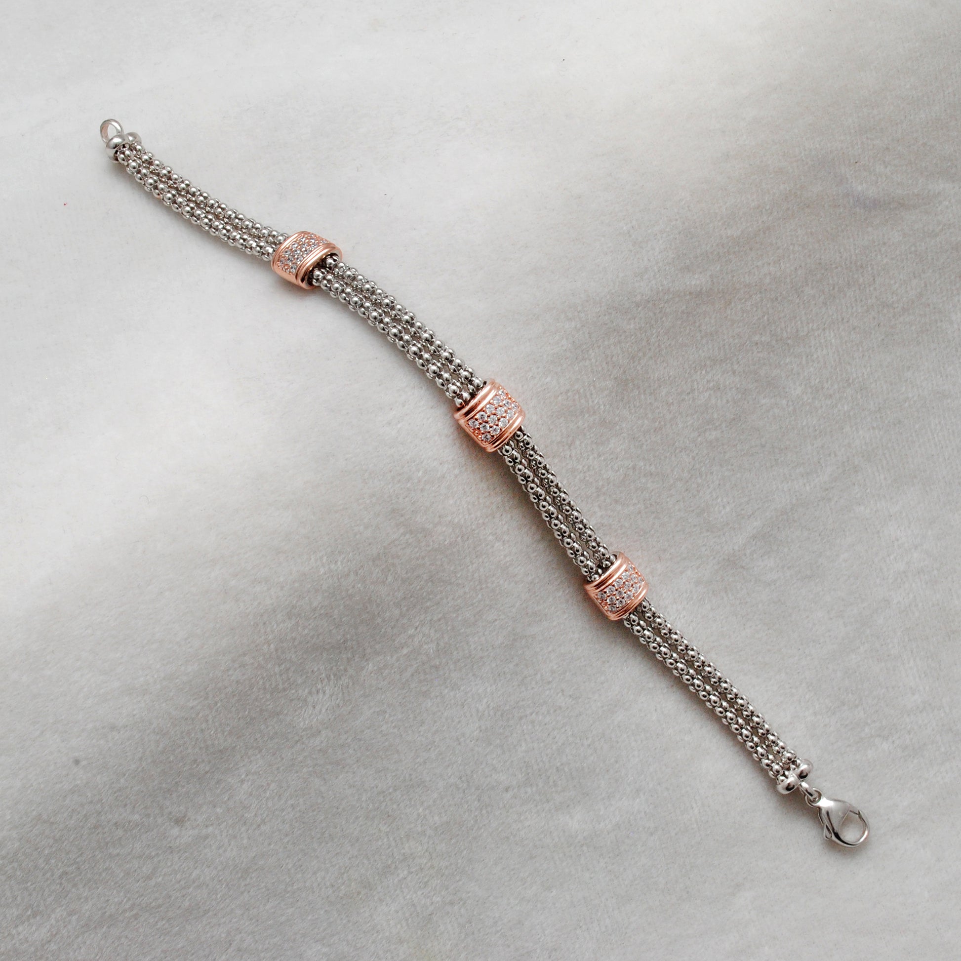 925 Sterling Silver Cubic Zirconia Mesh Bracelet – Perfect Gift for Her - Kanika Creations