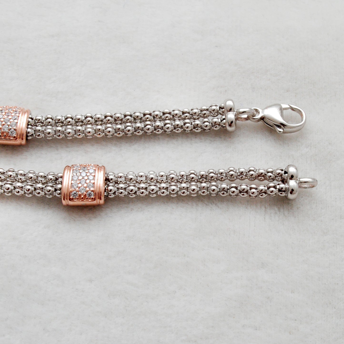 925 Sterling Silver Cubic Zirconia Mesh Bracelet – Perfect Gift for Her - Kanika Creations