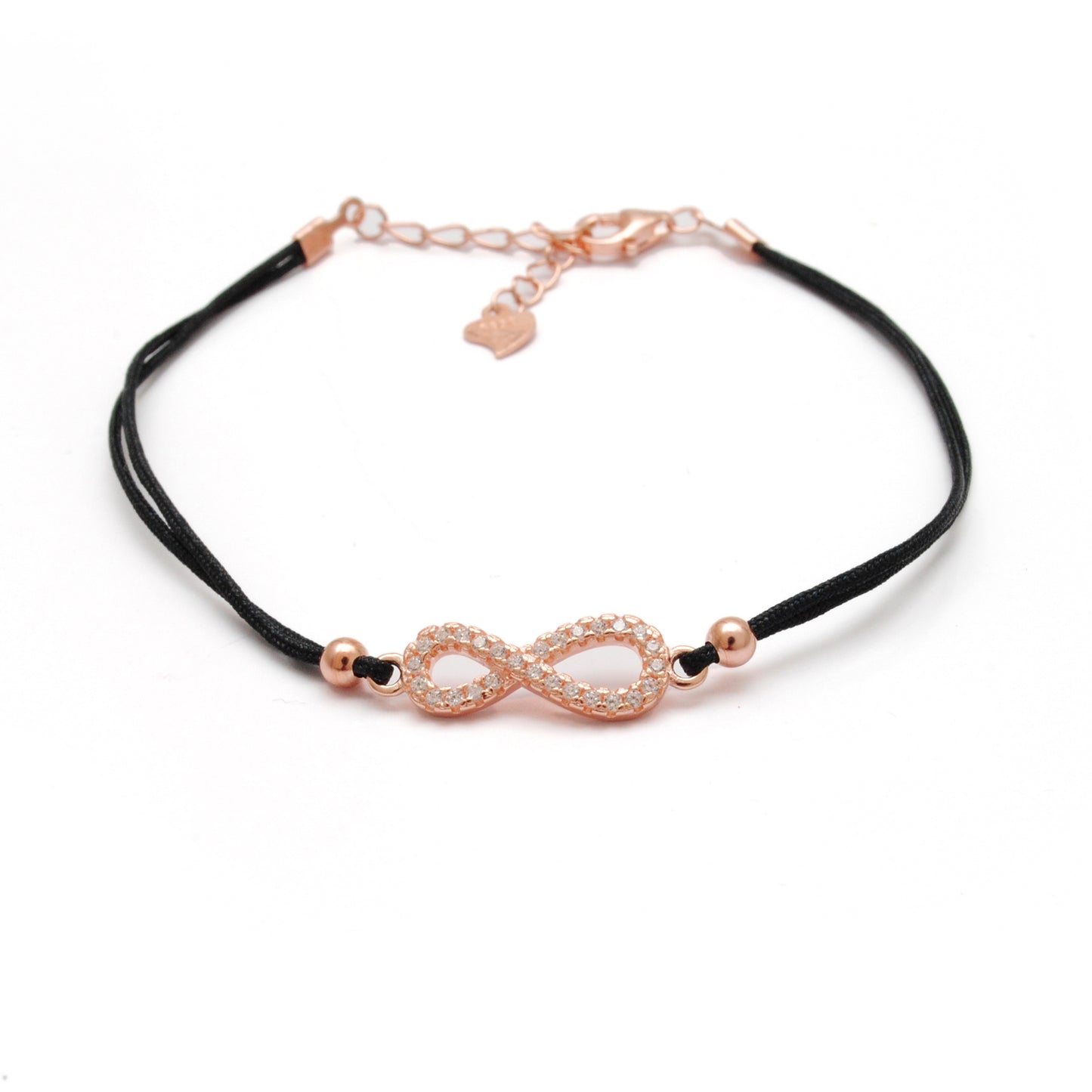 925 Sterling Silver Infinity CZ Bracelet, 8-Inch, Rose Gold & Silver Plated, Symbolic Jewelry - Kanika Creations