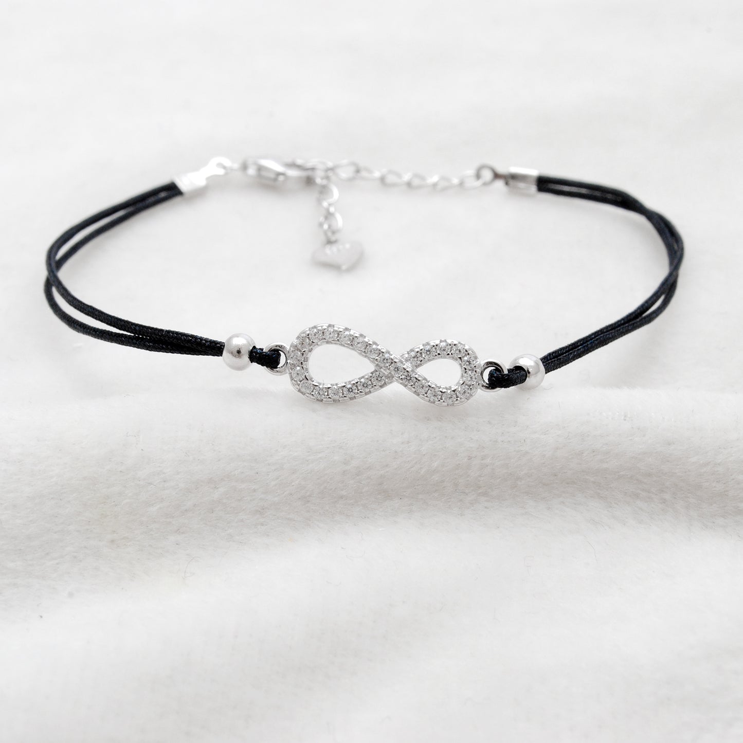 925 Sterling Silver Infinity CZ Bracelet, 8-Inch, Rose Gold & Silver Plated, Symbolic Jewelry - Kanika Creations