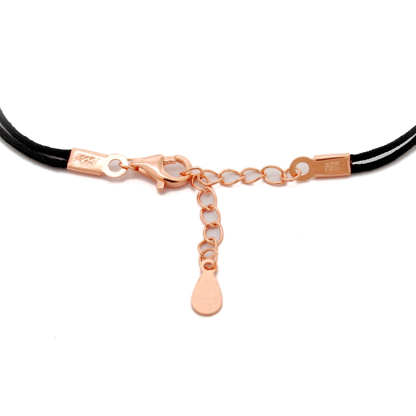 925 Sterling Silver Infinity Heartbeat Bracelet with CZ – Black Cord Gift for Her - Kanika Creations