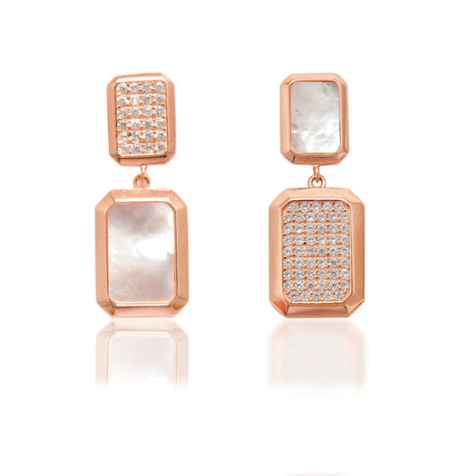 925 Sterling Silver Gold Plated CZ Dangle Earrings – Elegant Jewelry Gift for Women - Kanika Creations