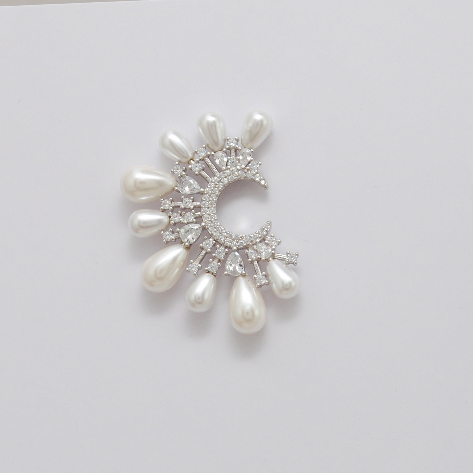 925 Sterling Silver CZ & Pearl Statement Dangle Earrings – Elegant Gift for Women - Kanika Creations