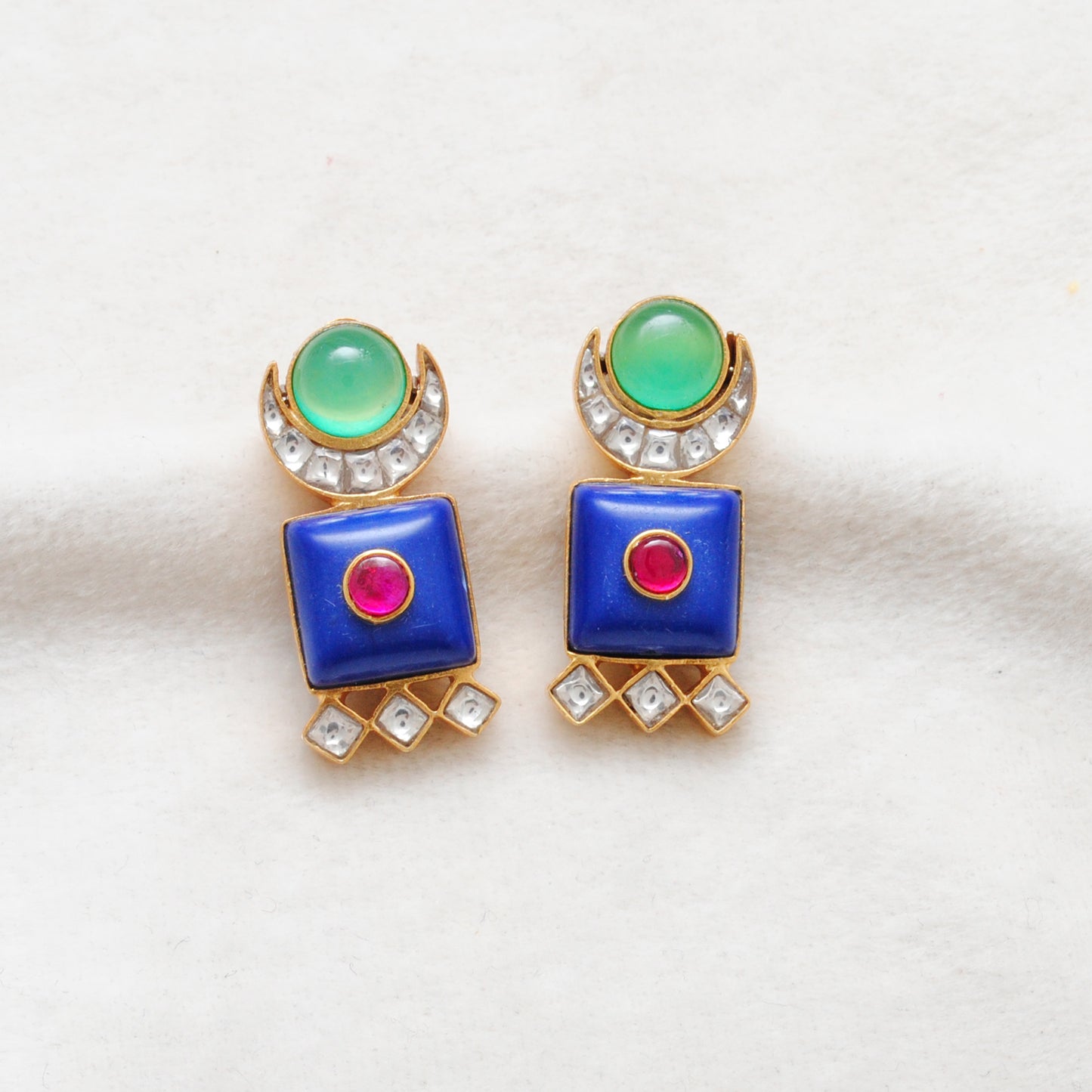 925 Sterling Silver Enamel Onyx Dangle Earrings – Statement Gift for Women - Kanika Creations