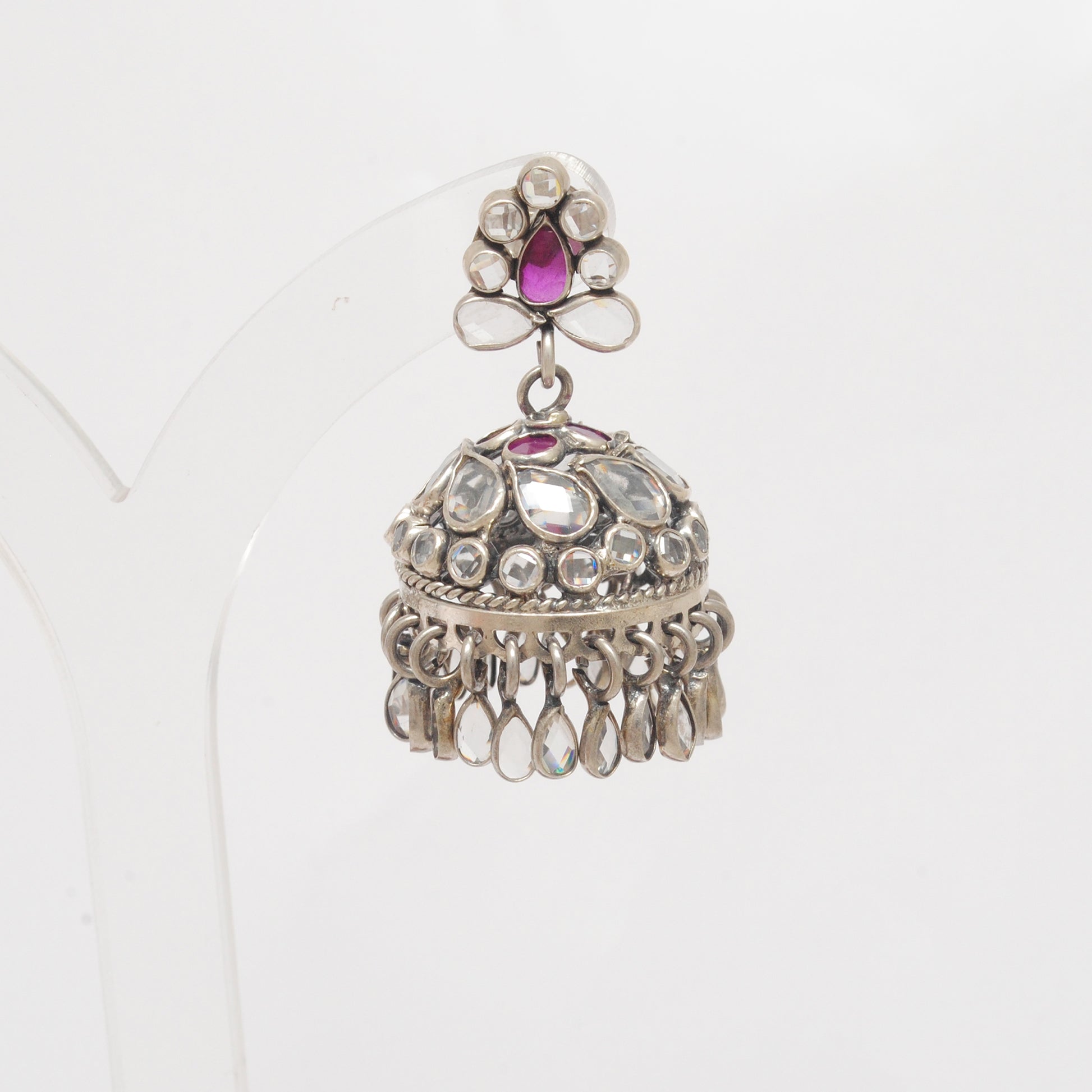Antique CZ Dangle Earrings – Handmade 925 Silver Jewelry – Elegant Gift for Her - Kanika Creations