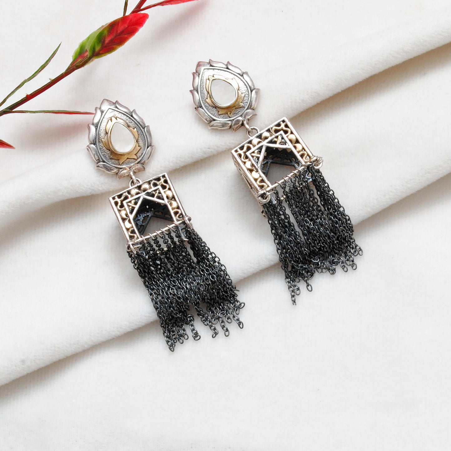 925 Sterling Silver Oxidized Jharokha Dangle Earrings – Temple Jewelry, Gift for Her - Kanika Creations