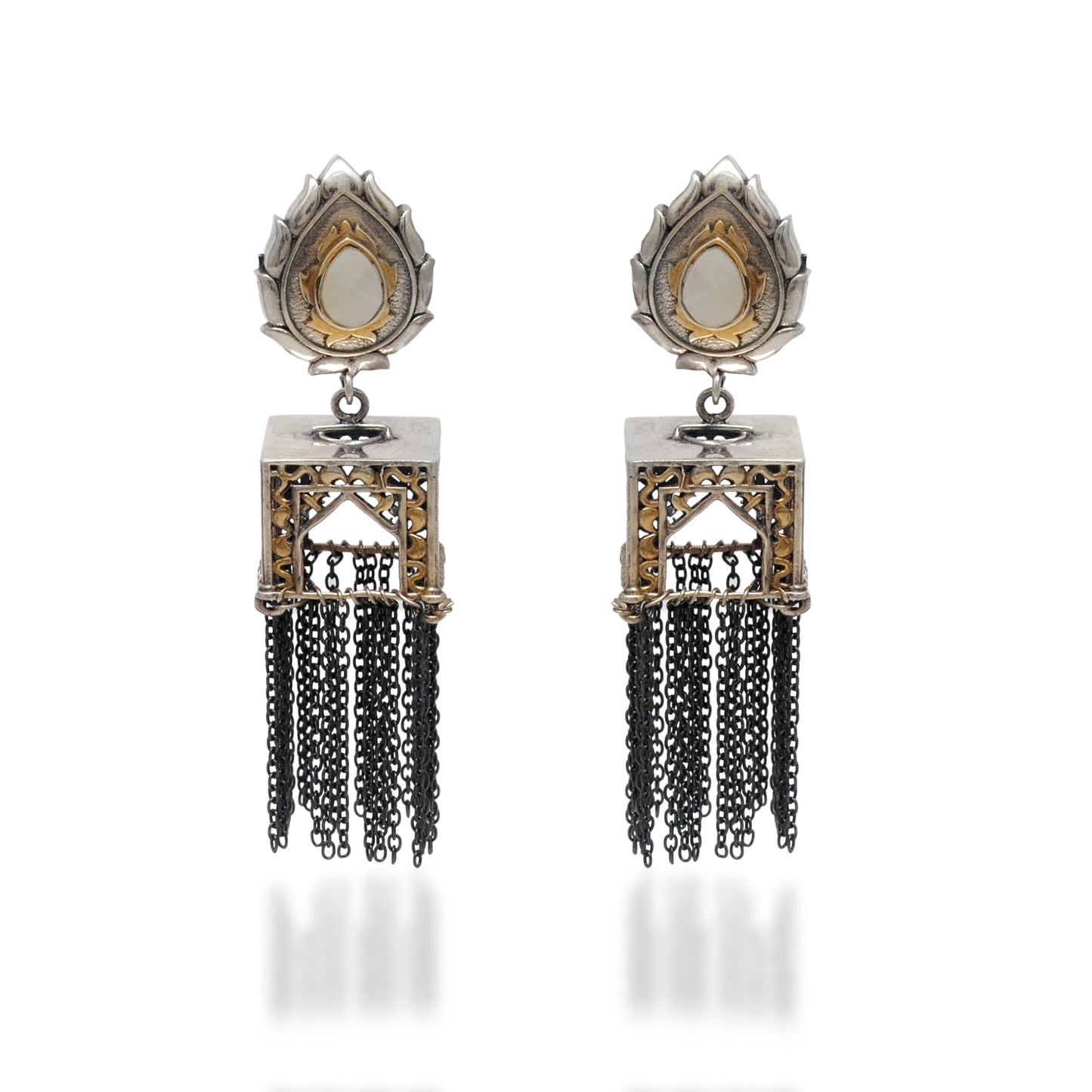 925 Sterling Silver Oxidized Jharokha Dangle Earrings – Temple Jewelry, Gift for Her - Kanika Creations