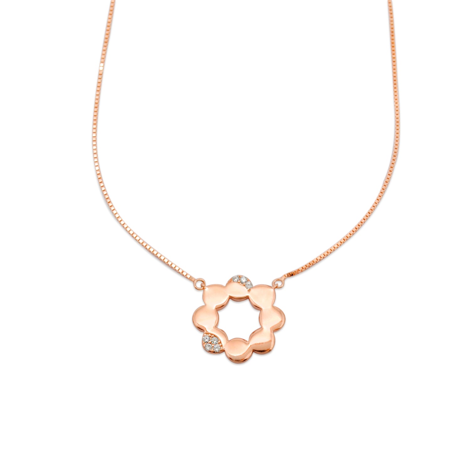 925 Silver CZ Necklace & Earrings Set with Band Ring – Gold & Silver Finish