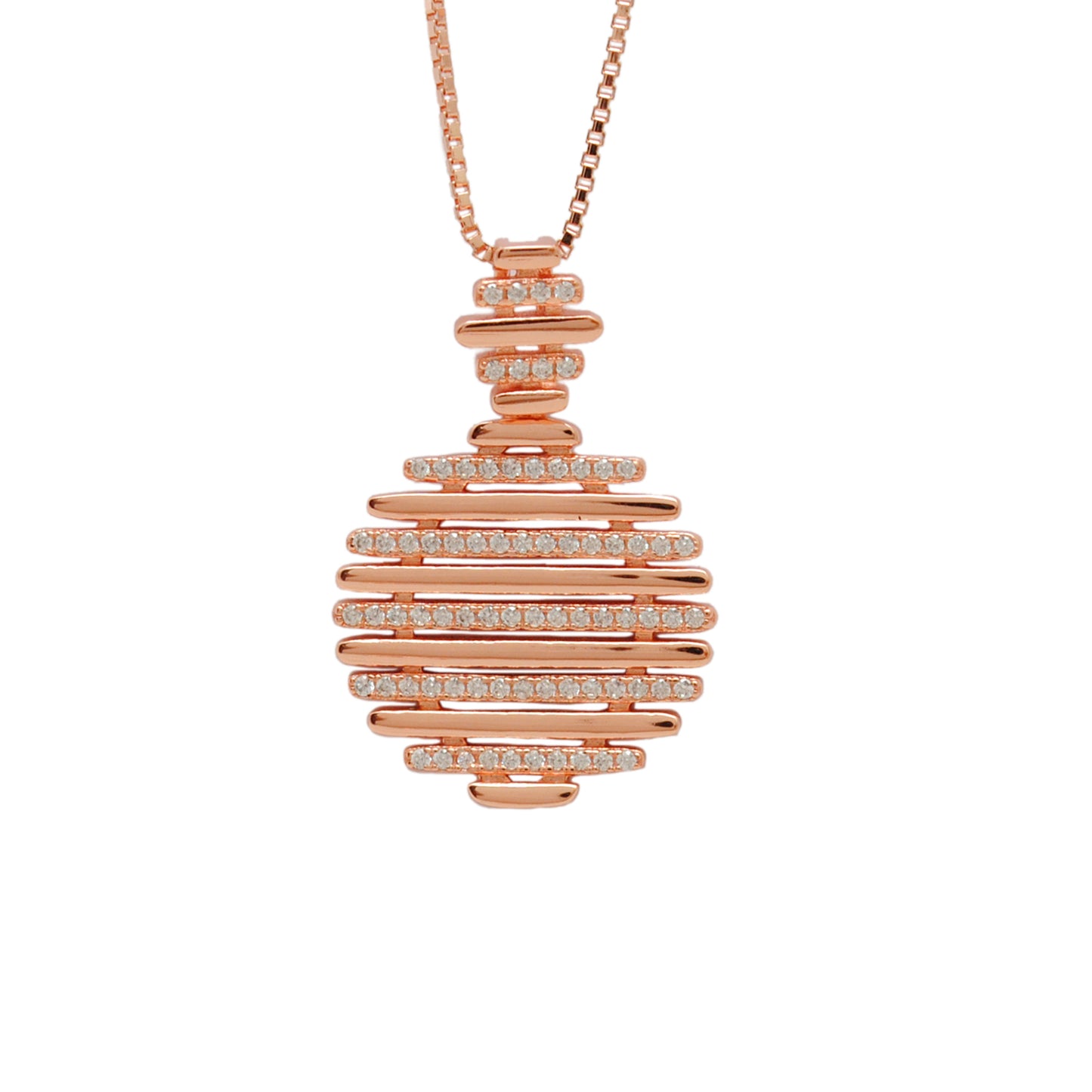 Gold Plated Fluted CZ Necklace & Earrings Set – 925 Silver Jewelry