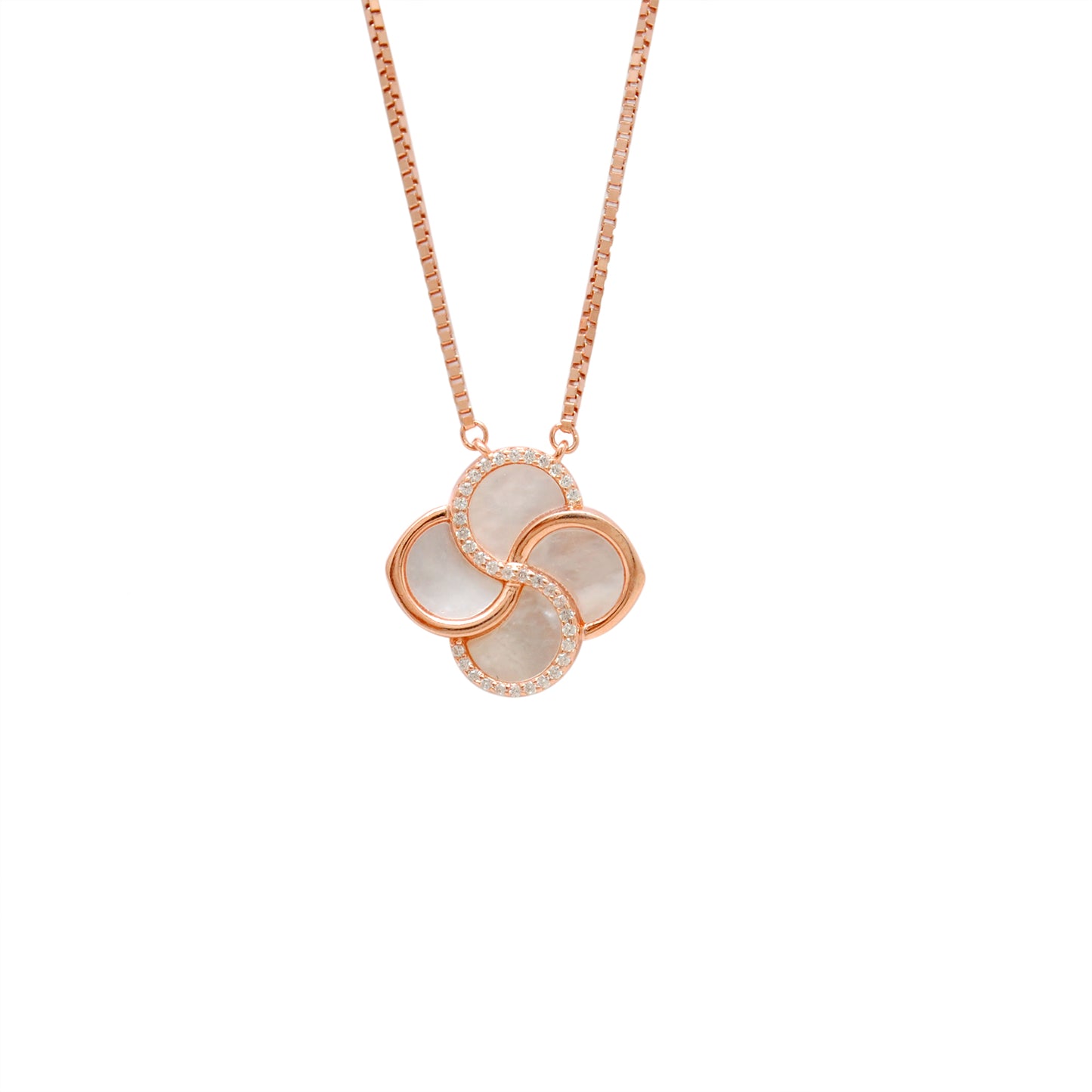 Gold Plated Floral CZ Necklace & Earrings Set – 925 Silver Jewelry