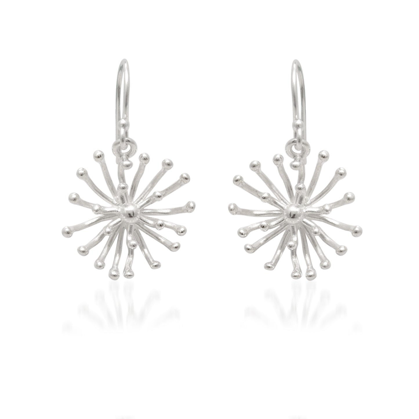 Dandelion CZ Necklace Earrings Set – 925 Sterling Silver, 19 Inch