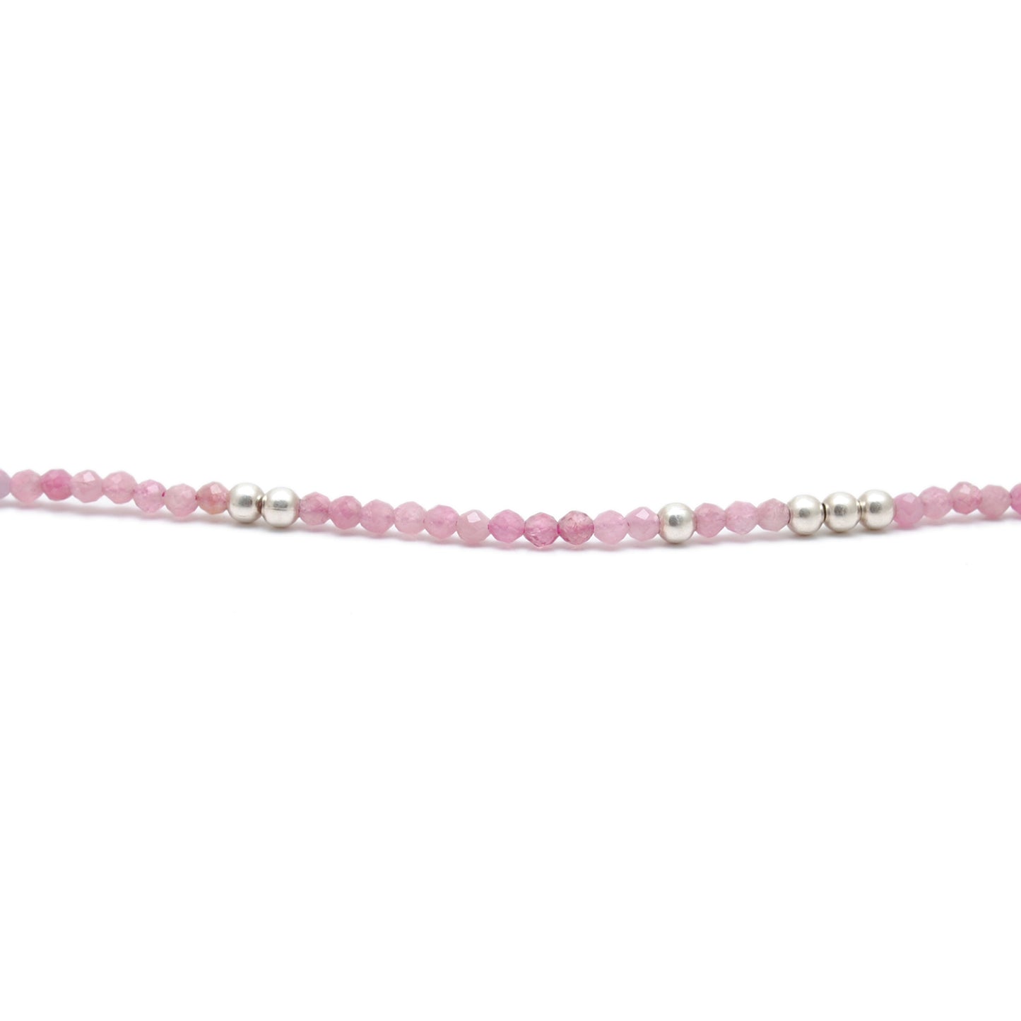 Pink Tourmaline Minimalist Silver Charm Necklace