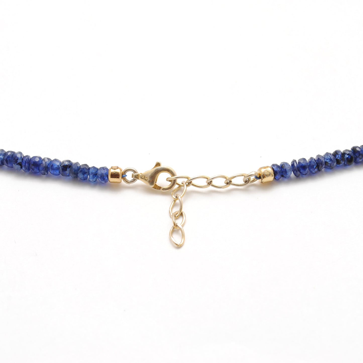 Emerald, Blue Sapphire & Pearl Beaded Necklace, 925 Silver, Handmade Gift