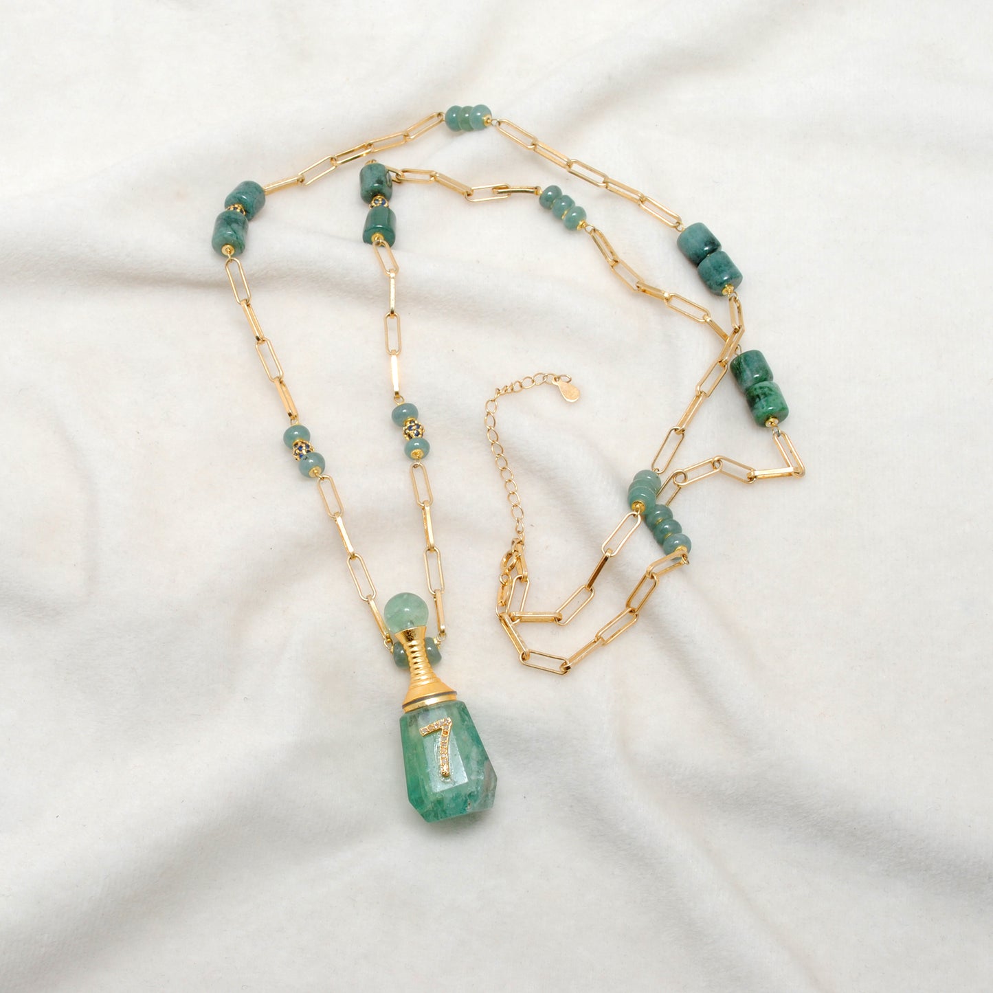 Kanika Creations 925 Sterling Silver Zade Fancy Minimalist Necklace – a 30-inch sleek chain with a 2-inch extension, featuring fancy jade stones. Weighs 35g, offering a bold yet elegant minimalist design, perfect for layering or statement wear.