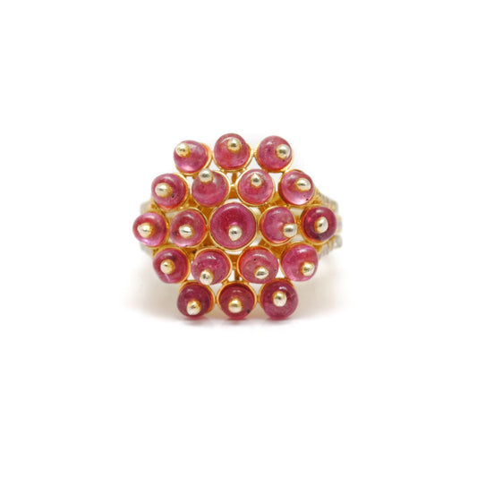 925 Sterling Silver Pink Spinal & Diamond Statement Ring - 7 US - Kanika Creations