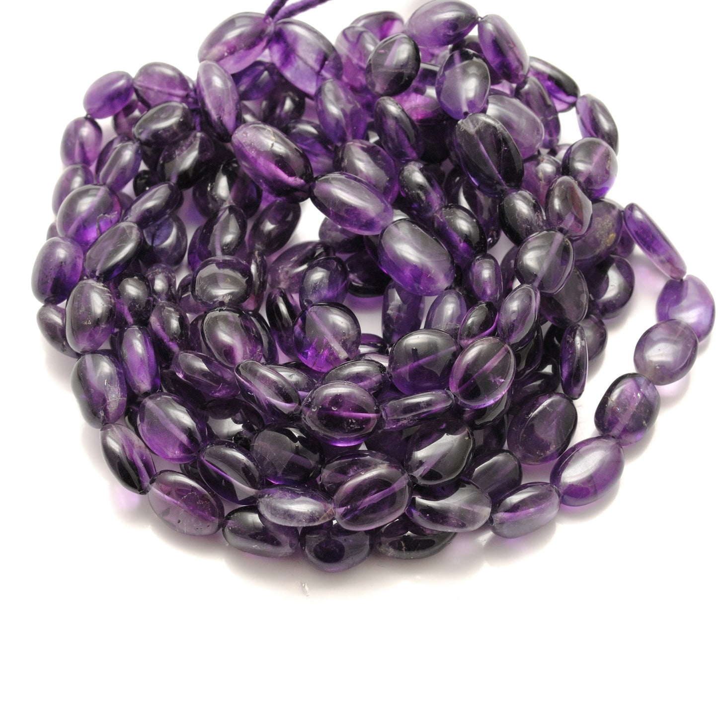 Amethyst organic nugget beads scattered loose - unique shapes view