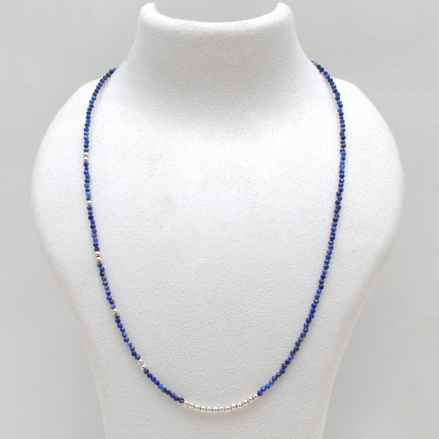 Handmade Lapis Lazuli Beaded Necklace - Lifestyle Styled View