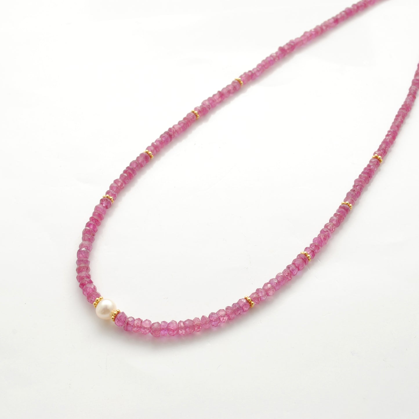 Handmade Natural Ruby Pearl Necklace Jaipur - Lifestyle View