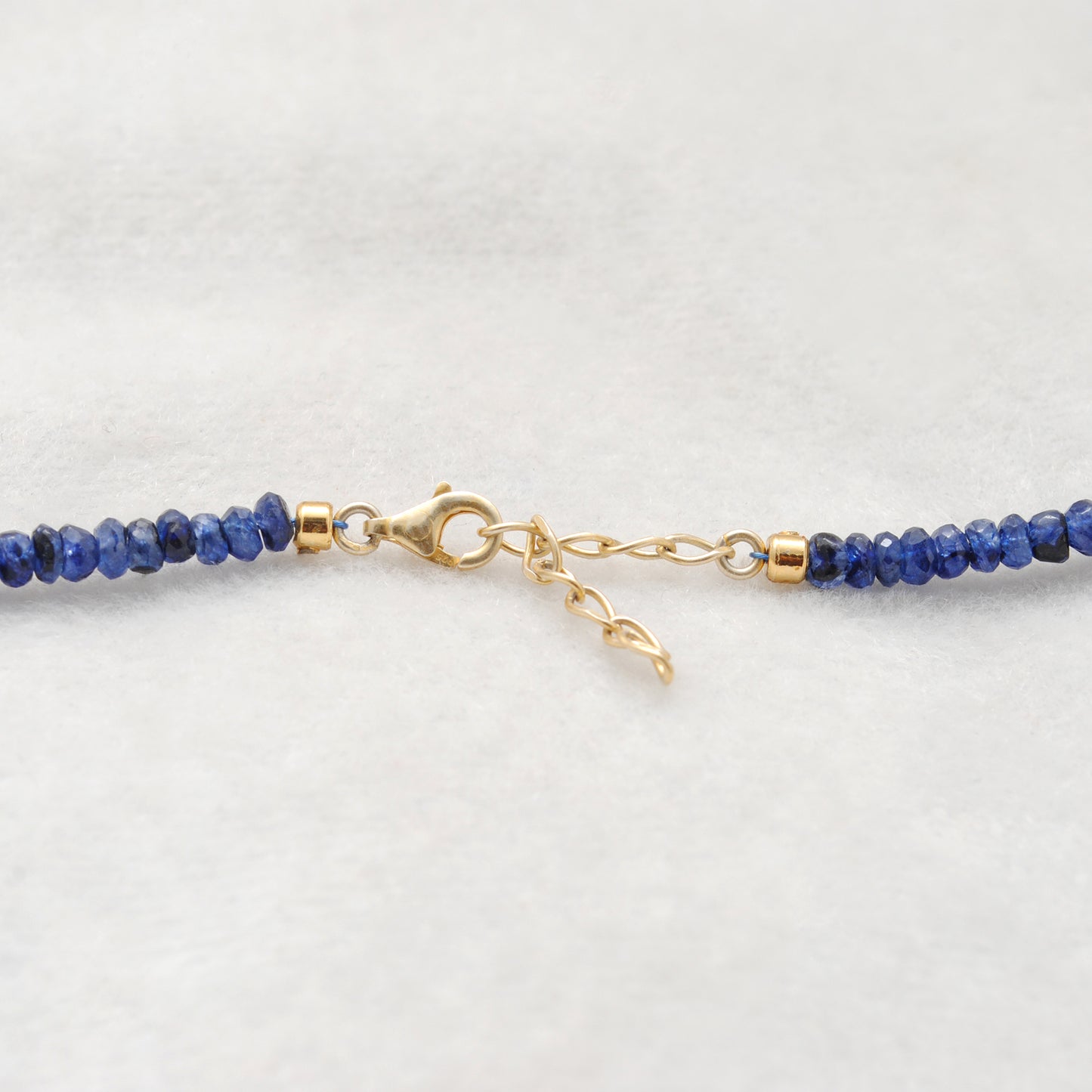 Handmade Rainbow Sapphire Beaded Necklace - Lifestyle Styled View