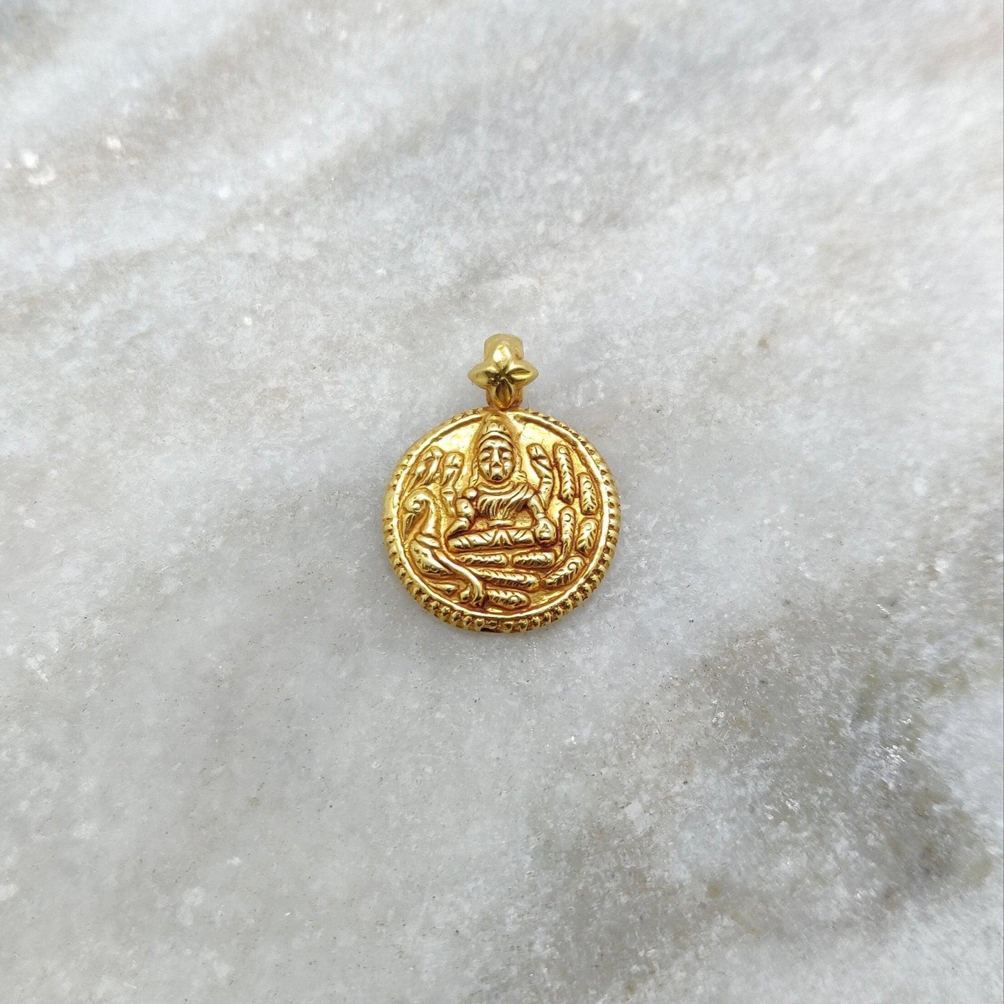 Divine Grace 18K Gold Charm Pendant of Indian Goddess - Kanika Creations
