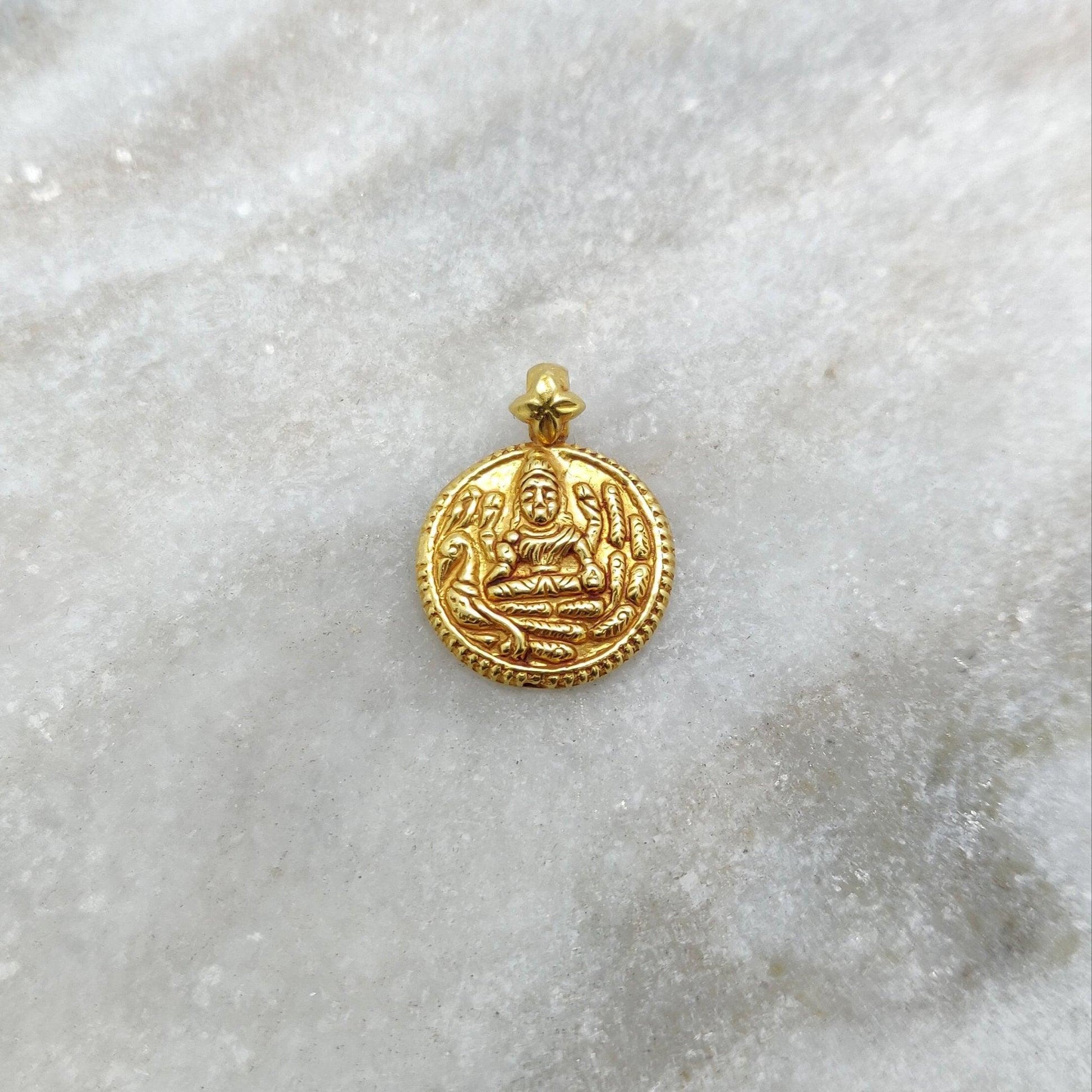Divine Grace 18K Gold Charm Pendant of Indian Goddess - Kanika Creations