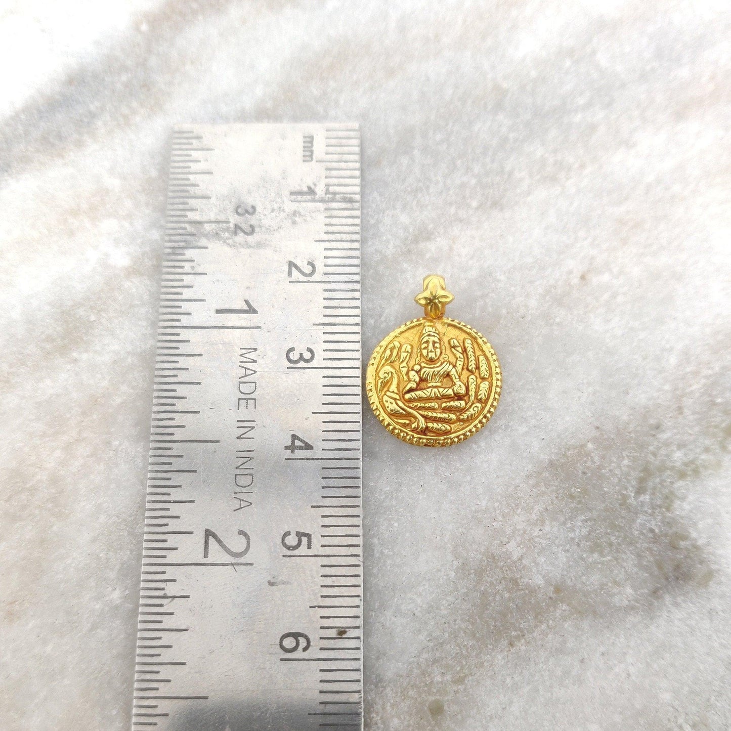 Divine Grace 18K Gold Charm Pendant of Indian Goddess - Kanika Creations