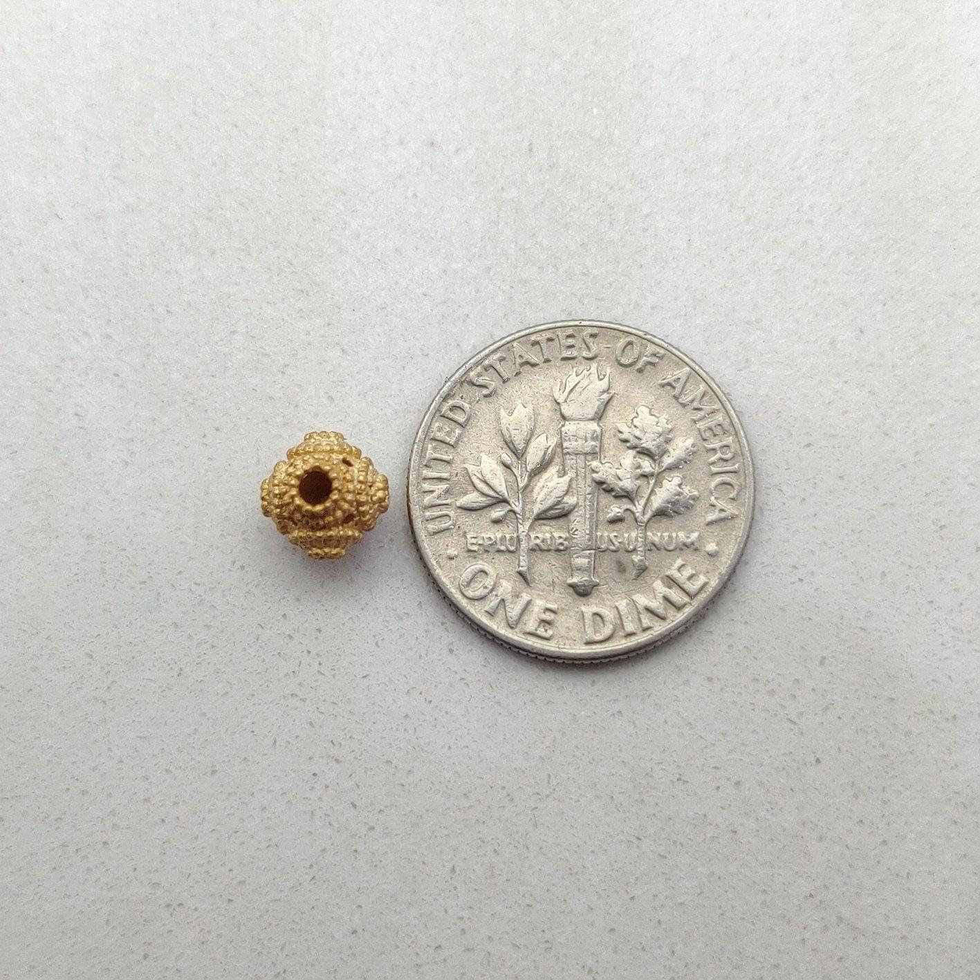18k Solid Yellow Gold Round Beads 6mm DIY Crafts Supply - Kanika Creations