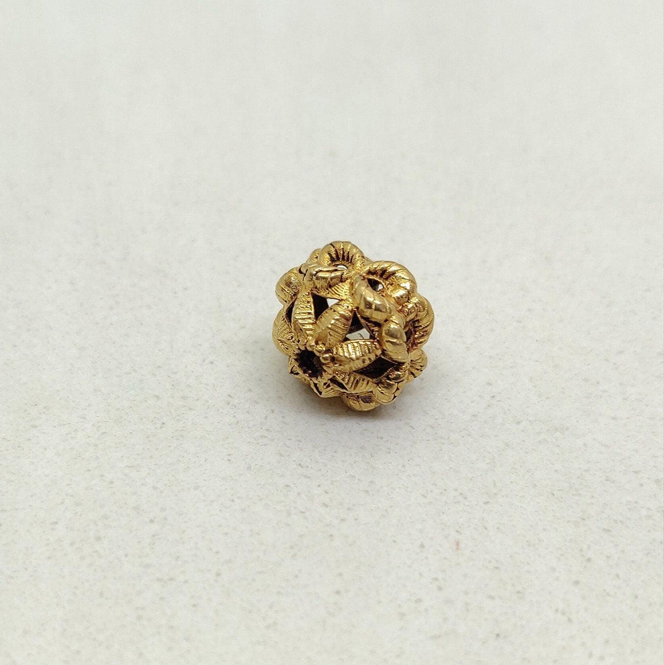 18k Solid Yellow Gold Wheel Spacer Beads 9x9.5mm - Kanika Creations