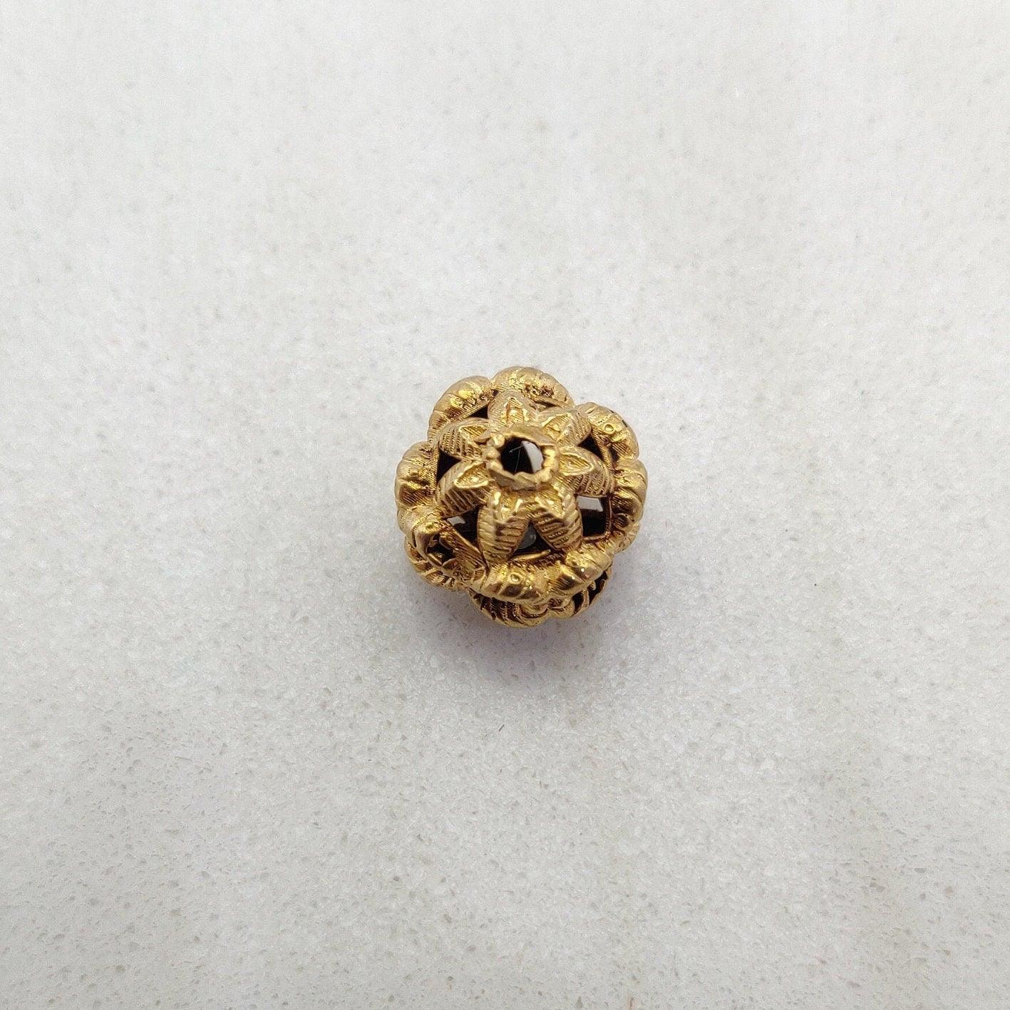 18k Solid Yellow Gold Wheel Spacer Beads 9x9.5mm - Kanika Creations