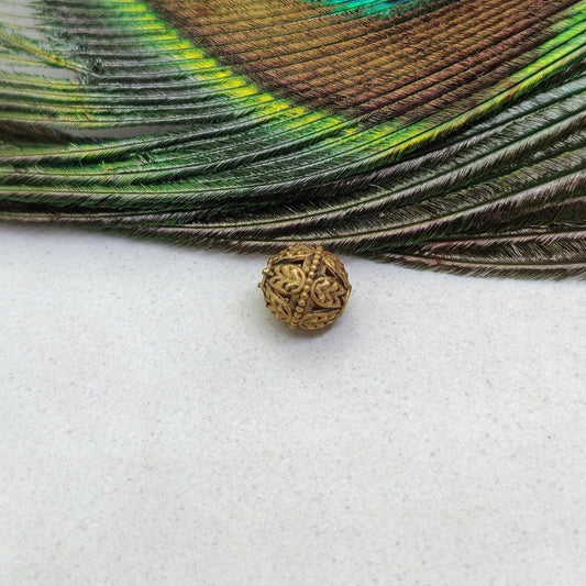 18k Solid Yellow Gold Ball Spacer Bead 7mm - Kanika Creations