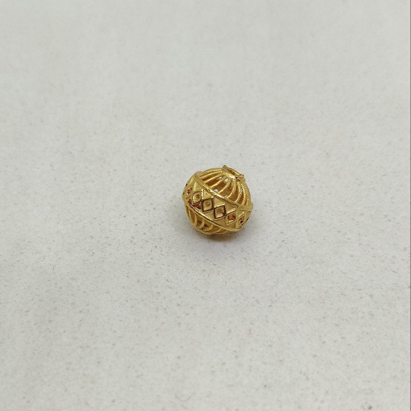 18k Solid Yellow Gold Fancy Spacer Beads Finding 7mm - Kanika Creations