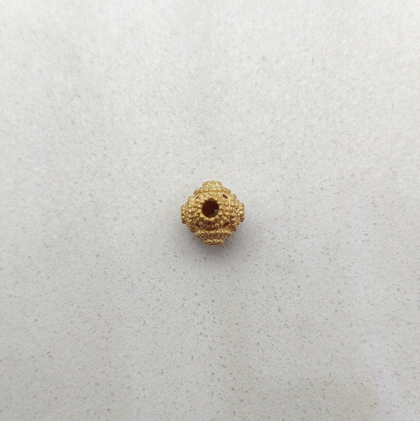 18k Solid Yellow Gold Round Beads 6mm DIY Crafts Supply - Kanika Creations