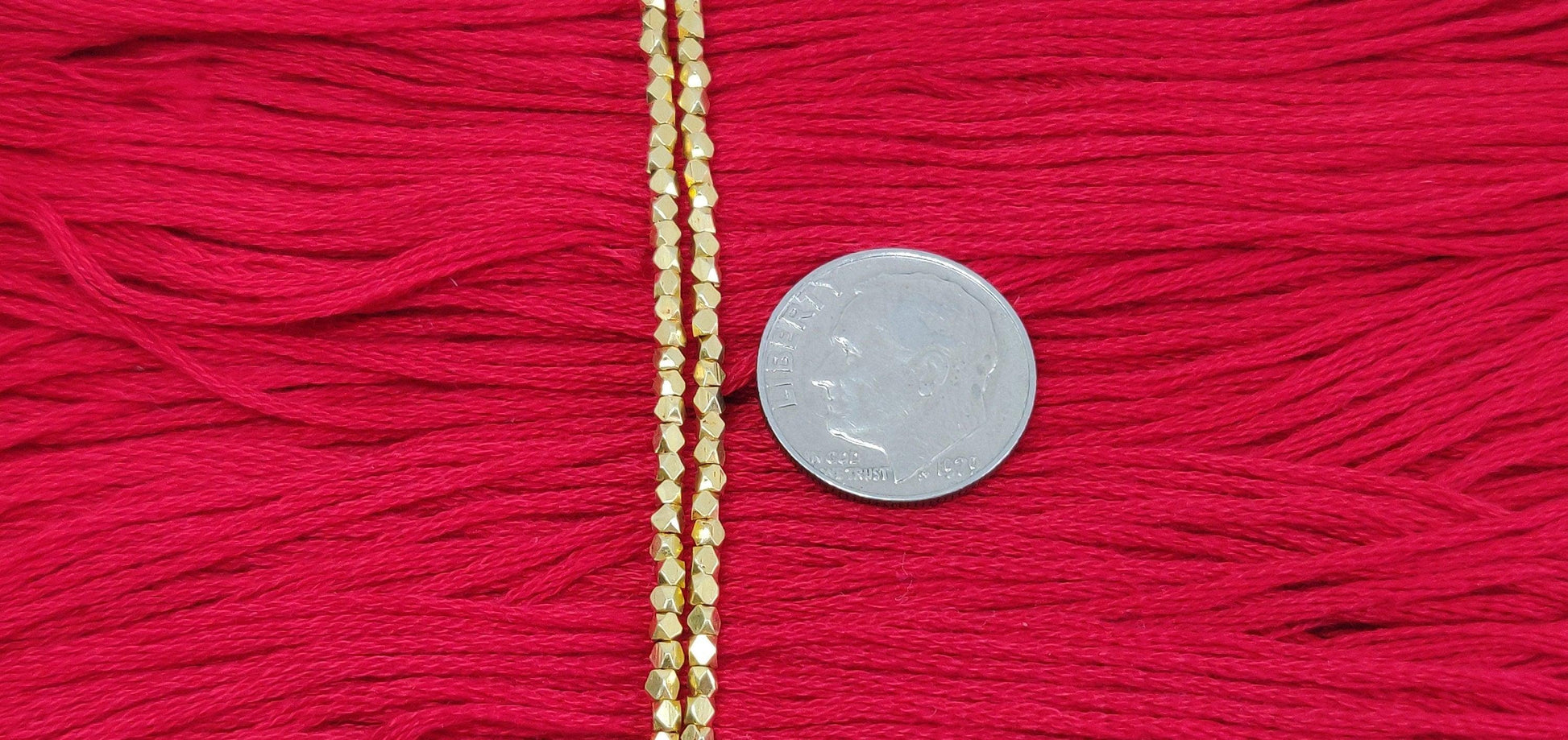 18K Solid Yellow Gold Faceted Barrel Spacer Beads Sold as 4 Pcs - Kanika Creations