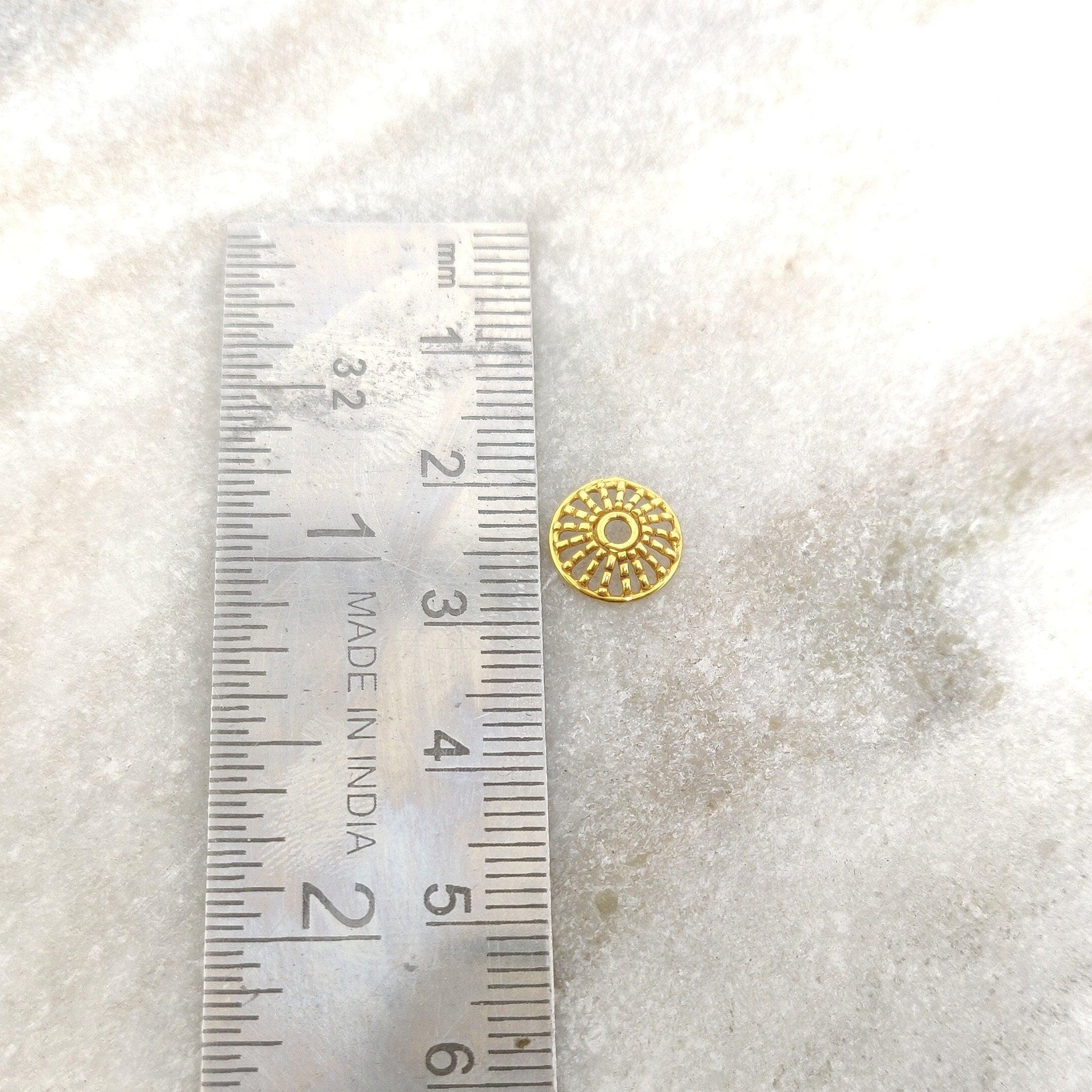 Spacer 18k Gold Beads Cap DIY Craft Jewelry - Kanika Creations