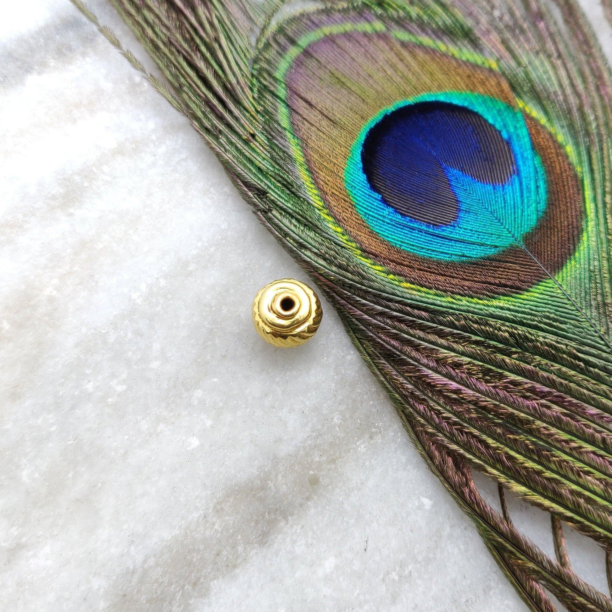 Pearl Round Double Bail Bezel Connector - Kanika Creations