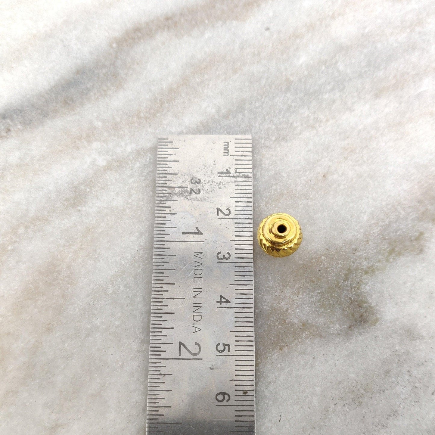 18k Solid Yellow Gold Round Spacer Beads 9mm - Kanika Creations