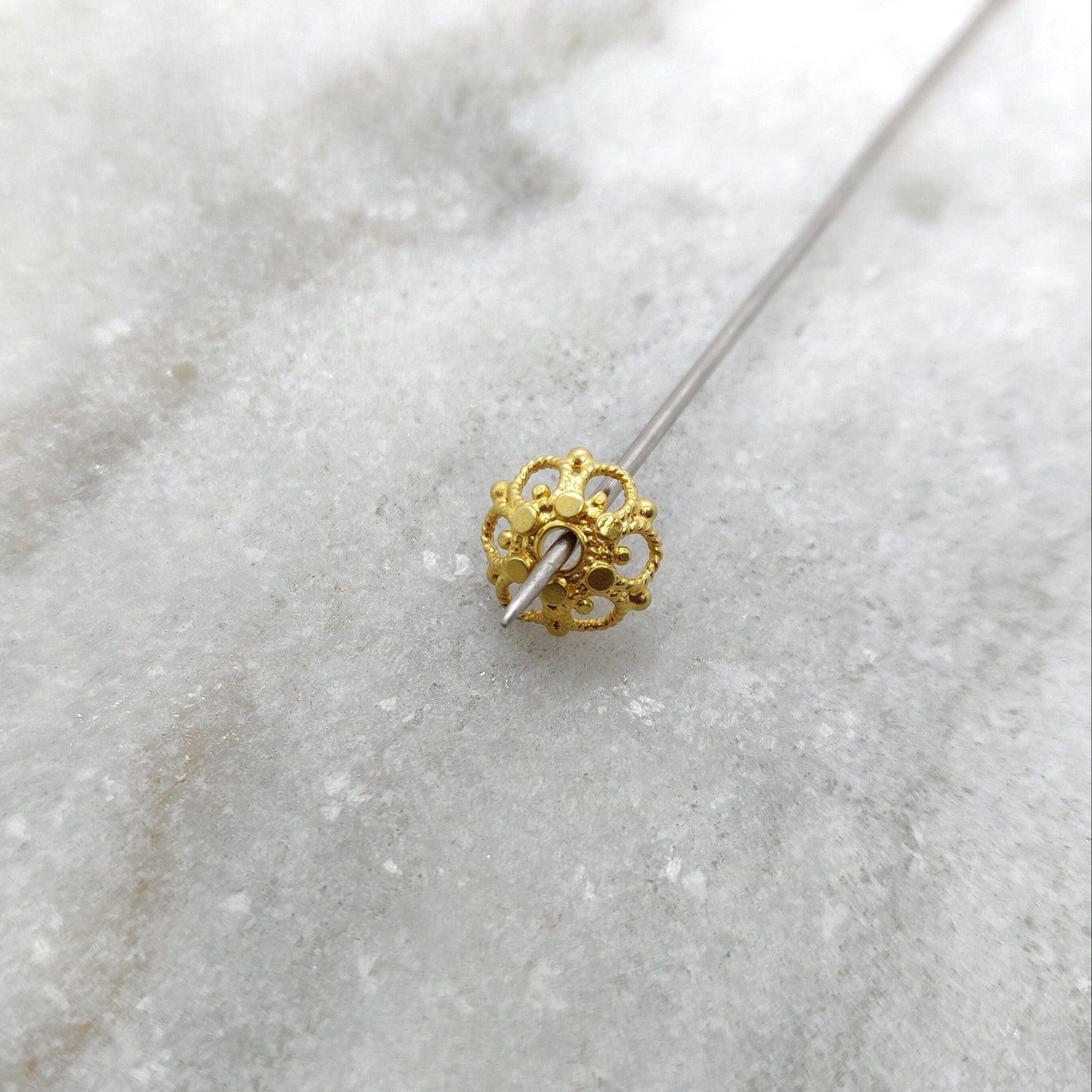 18k Gold Caps Beads Spacer DIY Craft Supplies - Kanika Creations