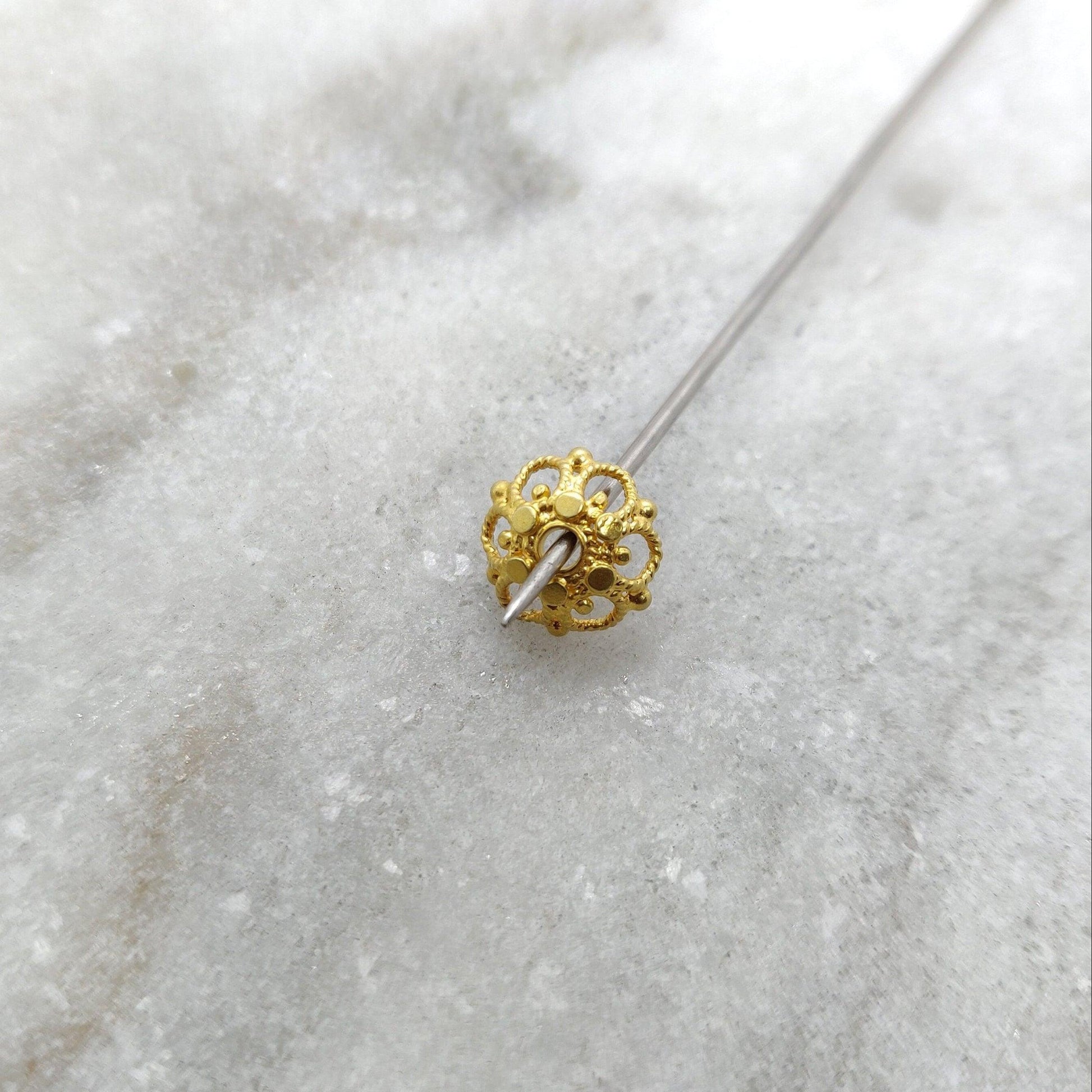 18k Gold Caps Beads Spacer DIY Craft Supplies - Kanika Creations