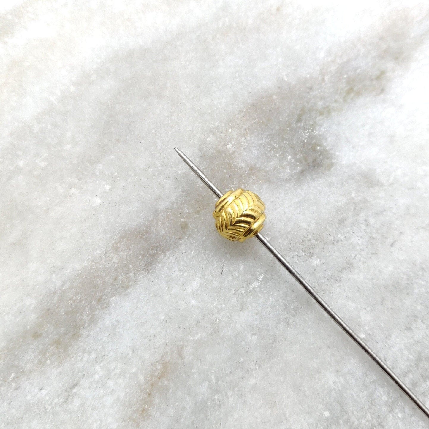 18k Solid Yellow Gold Round Spacer Beads 9mm - Kanika Creations