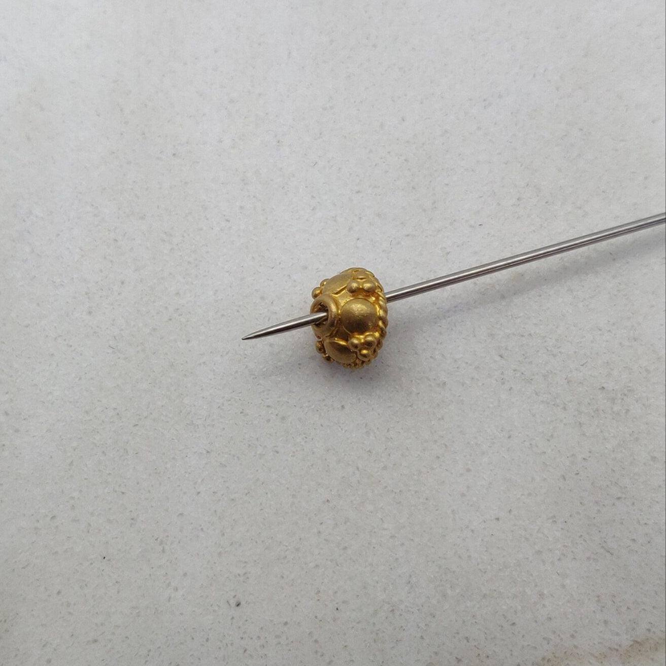 18k Yellow Gold Fancy Beads Caps Findings 7mm - Kanika Creations