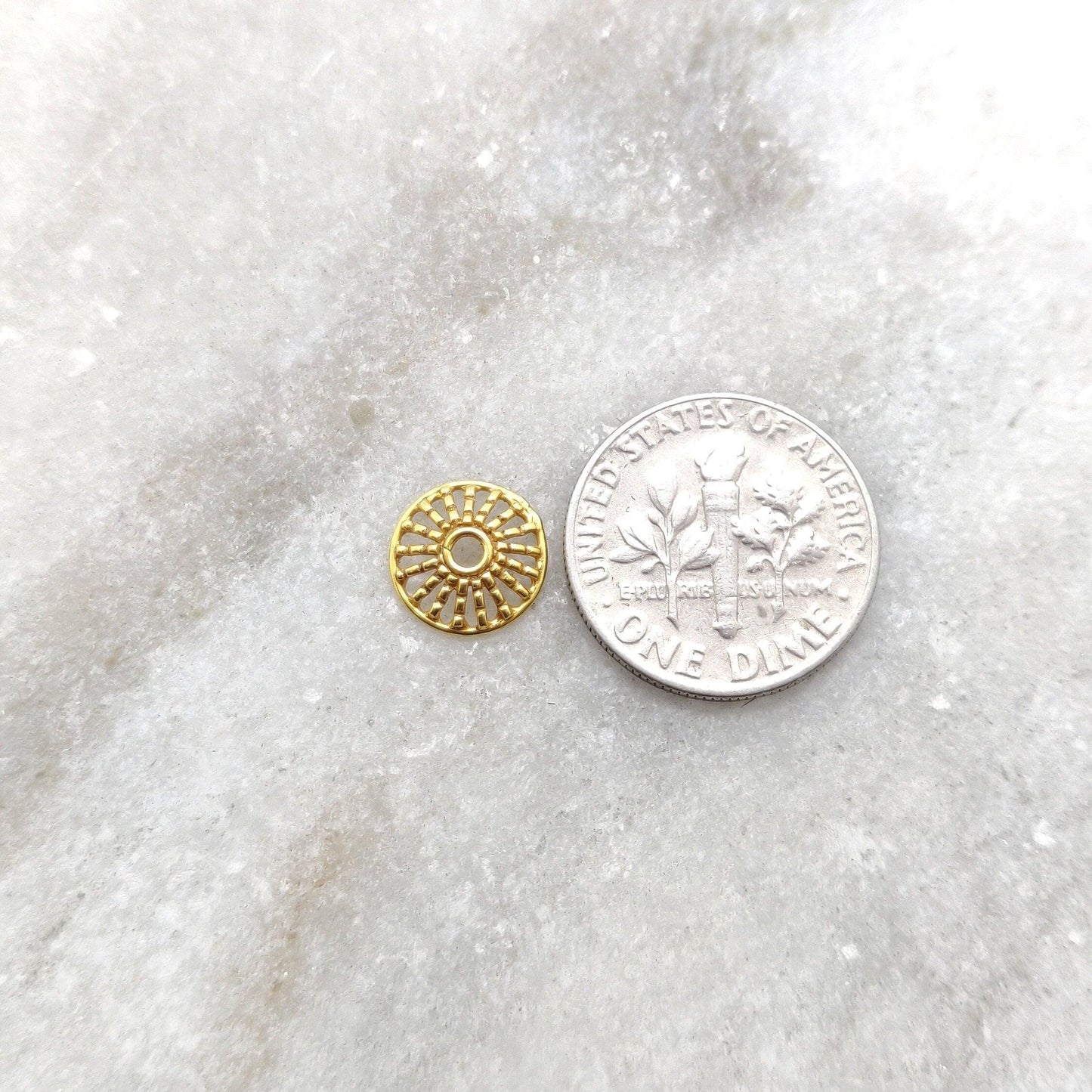 Spacer 18k Gold Beads Cap DIY Craft Jewelry - Kanika Creations