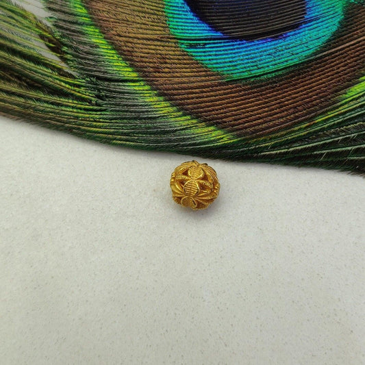 18k Solid Yellow Gold Round Spacer Beads - Kanika Creations