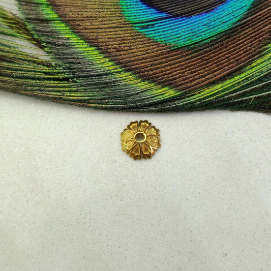 18k Solid Gold Spacer Bead Caps Making Jewelry Craft - Kanika Creations