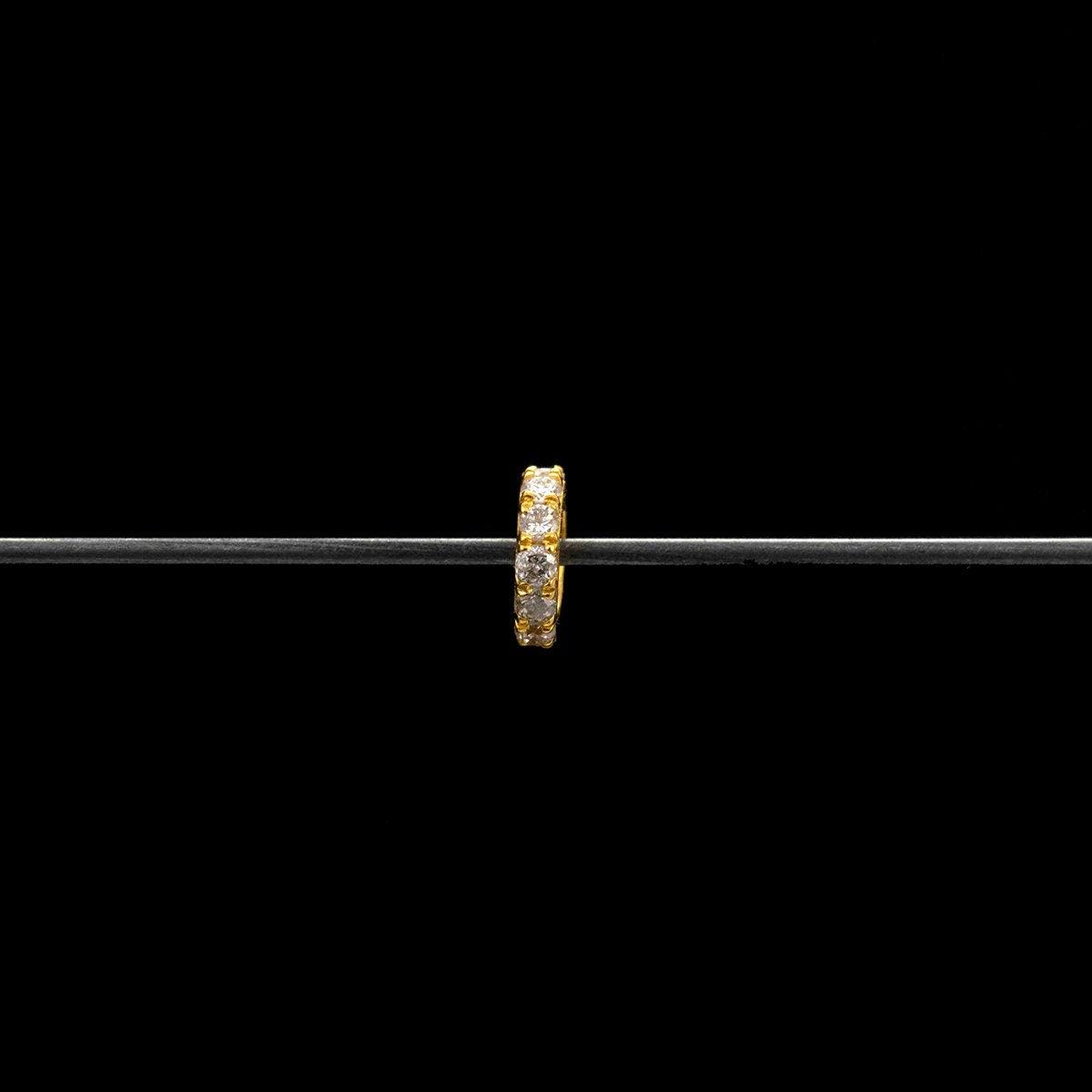 14k Solid Yellow Gold Diamond Wheel Spacer 5mm - Kanika Creations